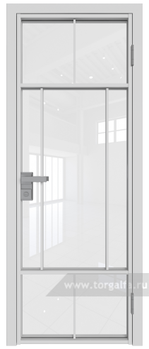 Дверь со стеклом ProfilDoors алюминиевая 10AG с профилем Вайт (Белый триплекс)