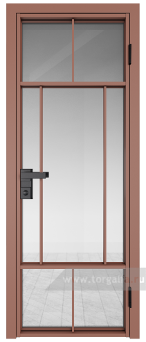 Дверь со стеклом ProfilDoors алюминиевая 10AG с профилем Бронза (Прозрачное)
