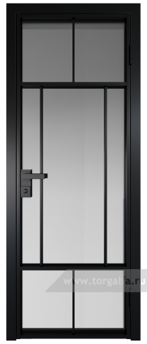 Дверь со стеклом ProfilDoors алюминиевая 10AG с профилем Черный матовый RAL9005 (Матовое)