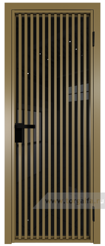 Дверь со стеклом ProfilDoors алюминиевая 11AG с профилем Золото (Черный триплекс)