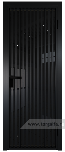 Дверь со стеклом ProfilDoors алюминиевая 11AG с профилем Черный матовый RAL9005 (Черный триплекс)