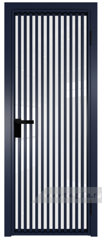 Дверь со стеклом ProfilDoors алюминиевая 11AG с профилем Cиний матовый RAL5003 (Белый триплекс)