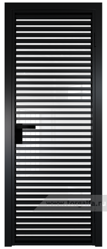 Дверь со стеклом ProfilDoors алюминиевая 12AG с профилем Черный матовый RAL9005 (Белый триплекс)