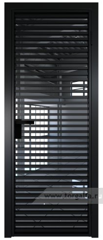 Дверь со стеклом ProfilDoors алюминиевая 12AG с профилем Черный матовый RAL9005 (Зеркало)