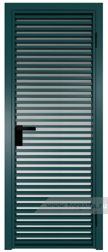 Дверь со стеклом ProfilDoors алюминиевая 12AG с профилем Зеленый матовый RAL6004 (Матовое)