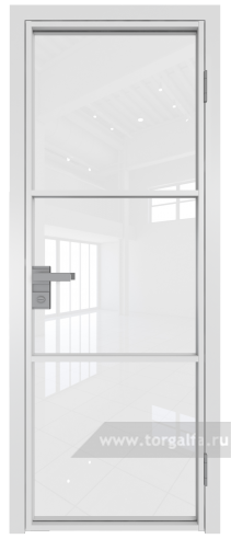 Дверь со стеклом ProfilDoors алюминиевая 13AG с профилем Вайт (Белый триплекс)