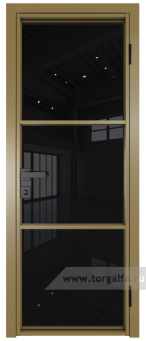 Дверь со стеклом ProfilDoors алюминиевая 13AG с профилем Золото (Черный триплекс)