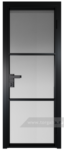 Дверь со стеклом ProfilDoors алюминиевая 13AG с профилем Черный матовый RAL9005 (Матовое)