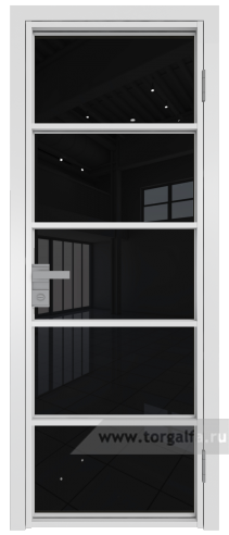Дверь со стеклом ProfilDoors алюминиевая 14AG с профилем Вайт (Черный триплекс)