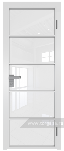 Дверь со стеклом ProfilDoors алюминиевая 14AG с профилем Вайт (Белый триплекс)