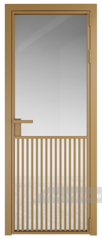 Дверь со стеклом ProfilDoors алюминиевая 15AG с профилем Золото (Прозрачное)