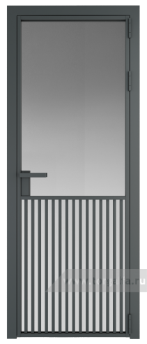 Дверь со стеклом ProfilDoors алюминиевая 15AG с профилем Серая ночь (Матовое)