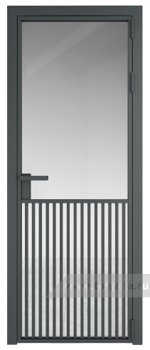 Дверь со стеклом ProfilDoors алюминиевая 15AG с профилем Серая ночь (Прозрачное)