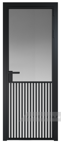 Дверь со стеклом ProfilDoors алюминиевая 15AG с профилем Черный матовый RAL9005 (Матовое)