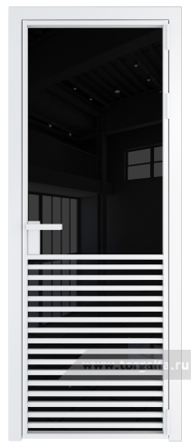 Дверь со стеклом ProfilDoors алюминиевая 16AG с профилем Вайт (Черный триплекс)