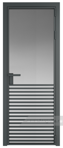 Дверь со стеклом ProfilDoors алюминиевая 16AG с профилем Серая ночь (Матовое)