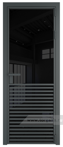 Дверь со стеклом ProfilDoors алюминиевая 16AG с профилем Серая ночь (Черный триплекс)