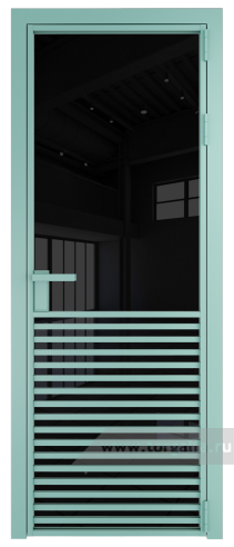 Дверь со стеклом ProfilDoors алюминиевая 16AG с профилем Мята (Черный триплекс)