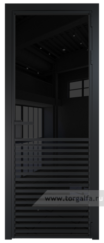 Дверь со стеклом ProfilDoors алюминиевая 16AG с профилем Черный матовый RAL9005 (Черный триплекс)