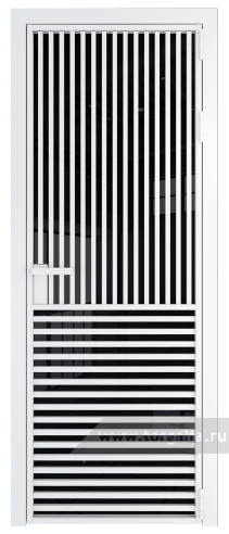 Дверь со стеклом ProfilDoors алюминиевая 17AG с профилем Вайт (Черный триплекс)