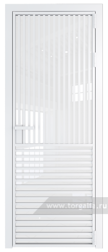 Дверь со стеклом ProfilDoors алюминиевая 17AG с профилем Вайт (Белый триплекс)