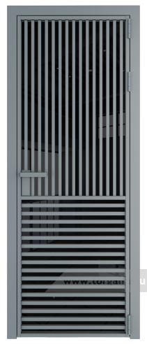 Дверь со стеклом ProfilDoors алюминиевая 17AG с профилем Серебро (Черный триплекс)