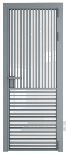 Дверь со стеклом ProfilDoors алюминиевая 17AG с профилем Серебро (Белый триплекс)