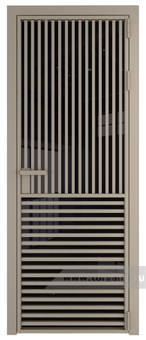 Дверь со стеклом ProfilDoors алюминиевая 17AG с профилем Никель матовый (Черный триплекс)