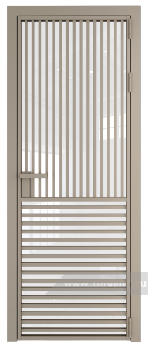 Дверь со стеклом ProfilDoors алюминиевая 17AG с профилем Никель матовый (Белый триплекс)
