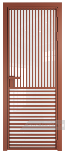 Дверь со стеклом ProfilDoors алюминиевая 17AG с профилем Бронза (Белый триплекс)