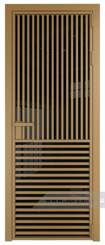 Дверь со стеклом ProfilDoors алюминиевая 17AG с профилем Золото (Черный триплекс)