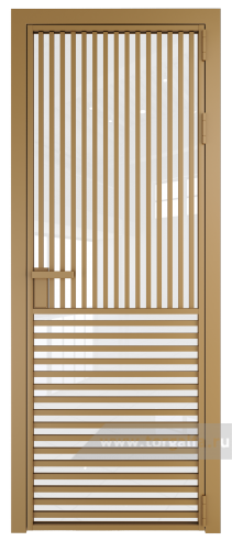 Дверь со стеклом ProfilDoors алюминиевая 17AG с профилем Золото (Белый триплекс)
