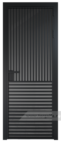 Дверь со стеклом ProfilDoors алюминиевая 17AG с профилем Черный матовый RAL9005 (Тонированное)