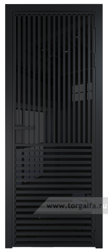 Дверь со стеклом ProfilDoors алюминиевая 17AG с профилем Черный матовый RAL9005 (Черный триплекс)