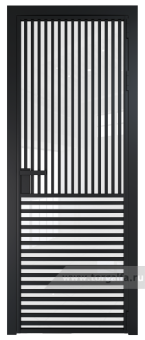 Дверь со стеклом ProfilDoors алюминиевая 17AG с профилем Черный матовый RAL9005 (Белый триплекс)