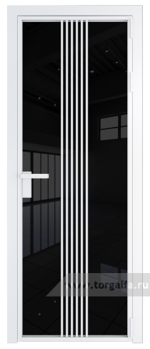 Дверь со стеклом ProfilDoors алюминиевая 18AG с профилем Вайт (Черный триплекс)