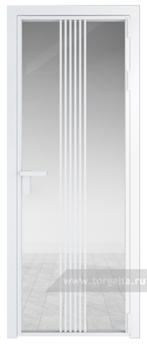 Дверь со стеклом ProfilDoors алюминиевая 18AG с профилем Вайт (Прозрачное)