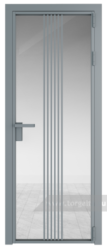 Дверь со стеклом ProfilDoors алюминиевая 18AG с профилем Серебро (Прозрачное)