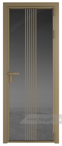 Дверь со стеклом ProfilDoors алюминиевая 18AG с профилем Шампань (Тонированное)