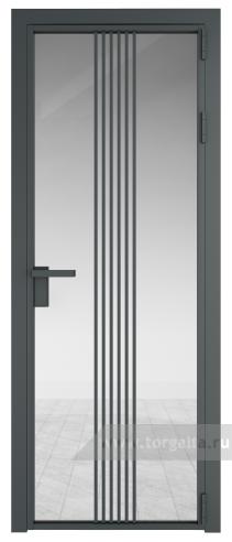 Дверь со стеклом ProfilDoors алюминиевая 18AG с профилем Серая ночь (Прозрачное)