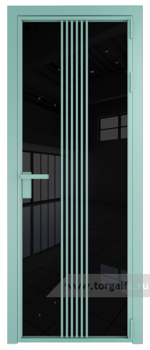 Дверь со стеклом ProfilDoors алюминиевая 18AG с профилем Мята (Черный триплекс)