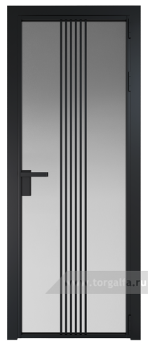 Дверь со стеклом ProfilDoors алюминиевая 18AG с профилем Черный матовый RAL9005 (Матовое)