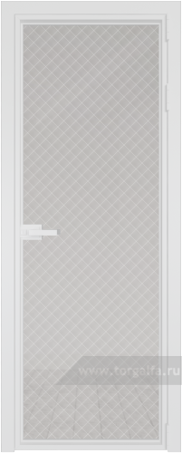 Дверь со стеклом ProfilDoors алюминиевая 1AX с профилем Вайт (Ромб белый)