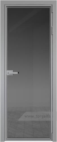 Дверь со стеклом ProfilDoors алюминиевая 1AX с профилем Серебро (Тонированное)