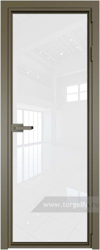 Дверь со стеклом ProfilDoors алюминиевая 1AX с профилем Шампань (Белый триплекс)