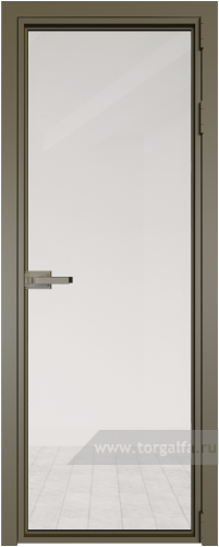 Дверь со стеклом ProfilDoors алюминиевая 1AX с профилем Шампань (Прозрачное)