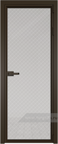 Дверь со стеклом ProfilDoors алюминиевая 1AX с профилем Деорэ (Ромб белый)
