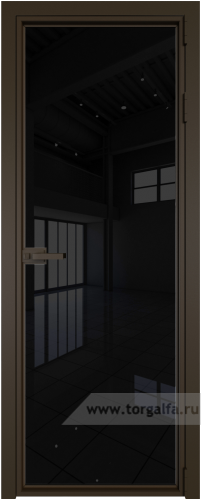 Дверь со стеклом ProfilDoors алюминиевая 1AX с профилем Деорэ (Черный триплекс)