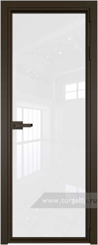 Дверь со стеклом ProfilDoors алюминиевая 1AX с профилем Деорэ (Белый триплекс)