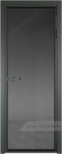 Дверь со стеклом ProfilDoors алюминиевая 1AX с профилем Серая ночь (Тонированное)